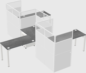 L-shape cubicles
