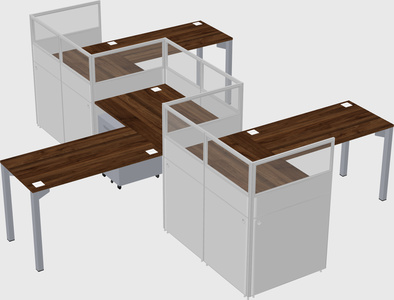 L-shape cubicles
