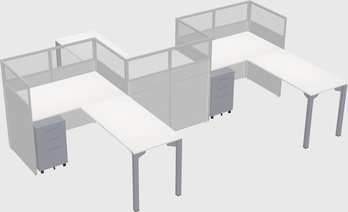 L-shape cubicles