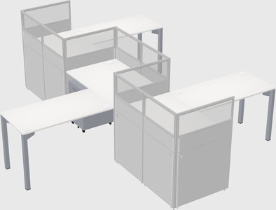 L-shape cubicles