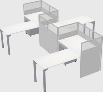 L-shape cubicles