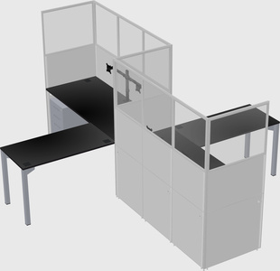 L-shape cubicles