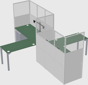 L-shape cubicles
