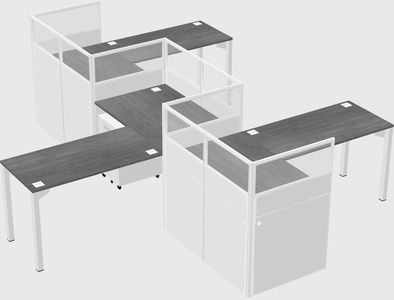 L-shape cubicles