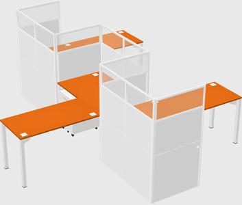 L-shape cubicles