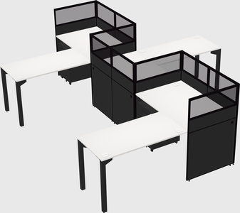 L-shape cubicles