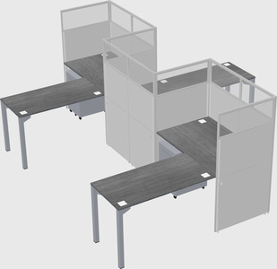 L-shape cubicles