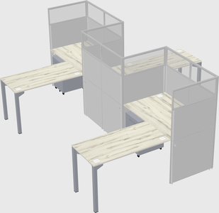 L-shape cubicles