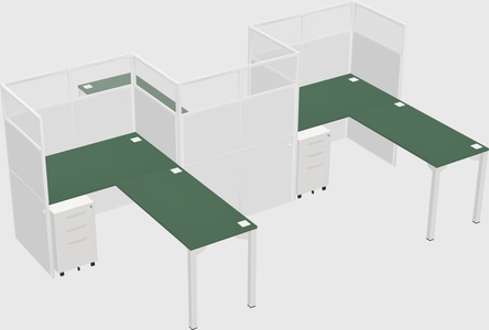 L-shape cubicles