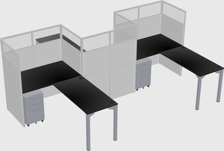 L-shape cubicles