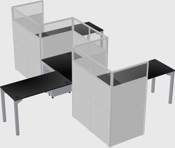 L-shape cubicles