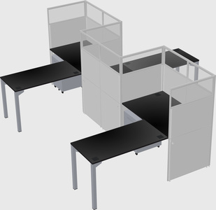 L-shape cubicles