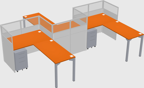 L-shape cubicles