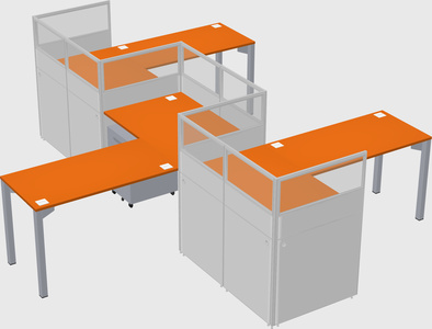 L-shape cubicles