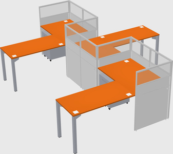 L-shape cubicles
