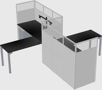 L-shape cubicles