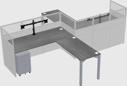L-shape cubicles