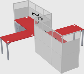 L-shape cubicles