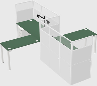 L-shape cubicles