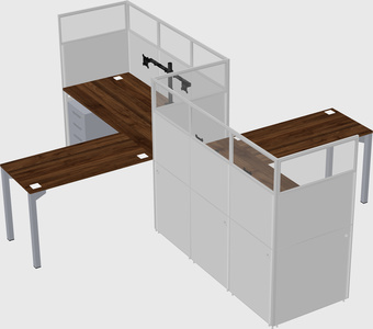 L-shape cubicles