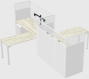 L-shape cubicles
