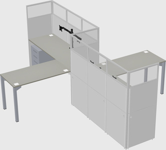 L-shape cubicles