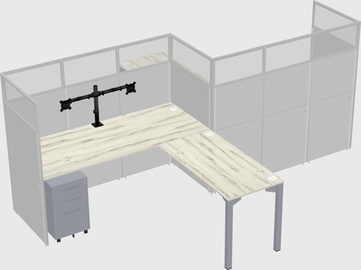 L-shape cubicles