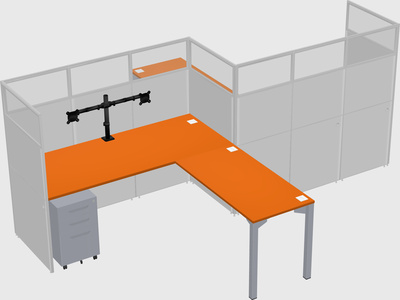 L-shape cubicles