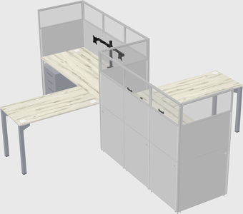 L-shape cubicles