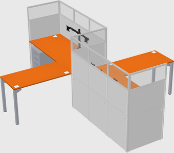 L-shape cubicles