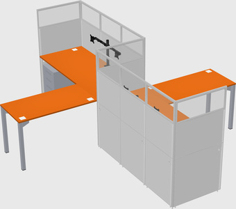 L-shape cubicles