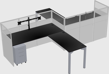 L-shape cubicles