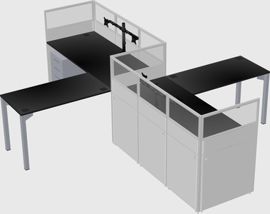 L-shape cubicles
