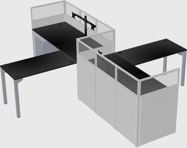 L-shape cubicles