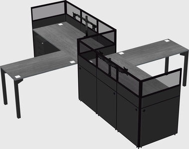 L-shape cubicles