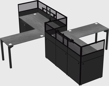 L-shape cubicles