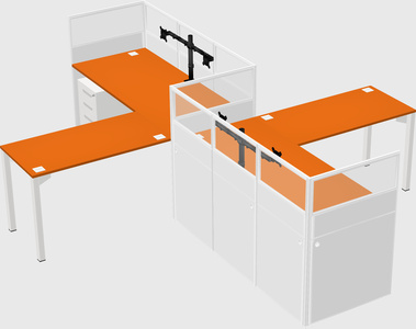 L-shape cubicles