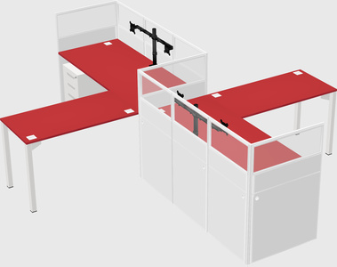 L-shape cubicles