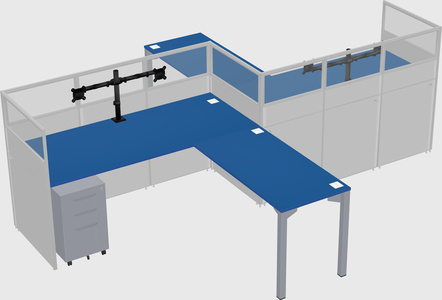 L-shape cubicles