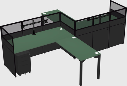 L-shape cubicles