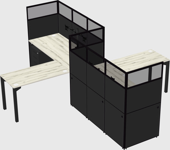 L-shape cubicles