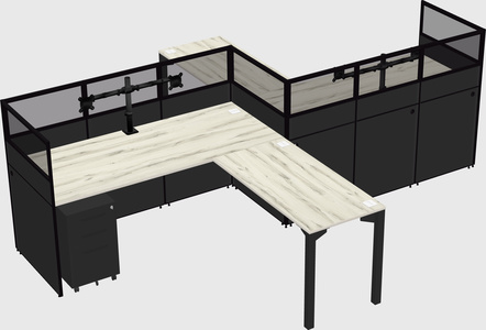 L-shape cubicles