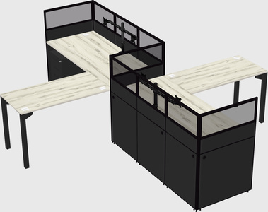L-shape cubicles
