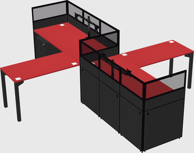 L-shape cubicles