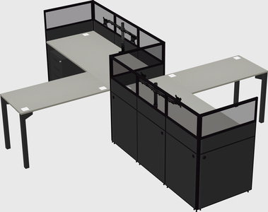 L-shape cubicles
