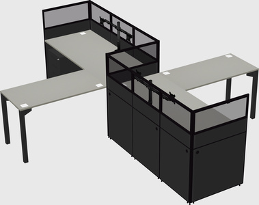 L-shape cubicles