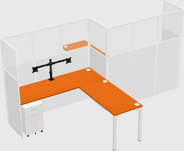 L-shape cubicles