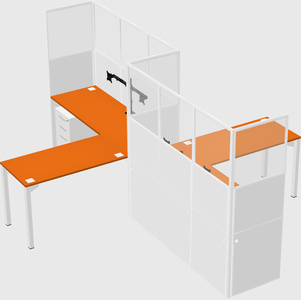 L-shape cubicles