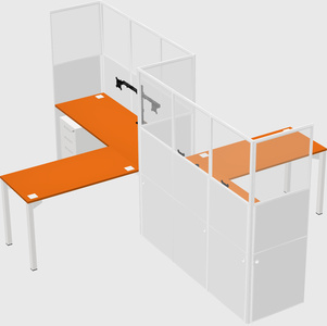 L-shape cubicles