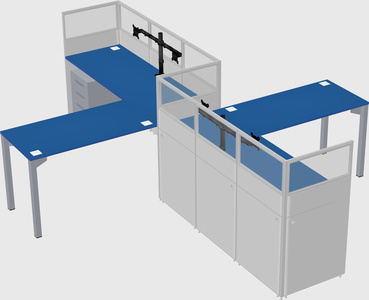 L-shape cubicles
